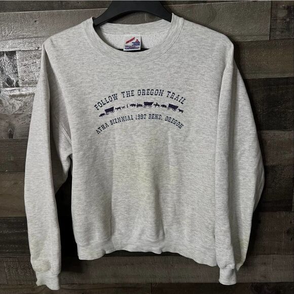 VTG 1997 Oregon Trail Sweatshirt USA Medium - Picture 1 of 5